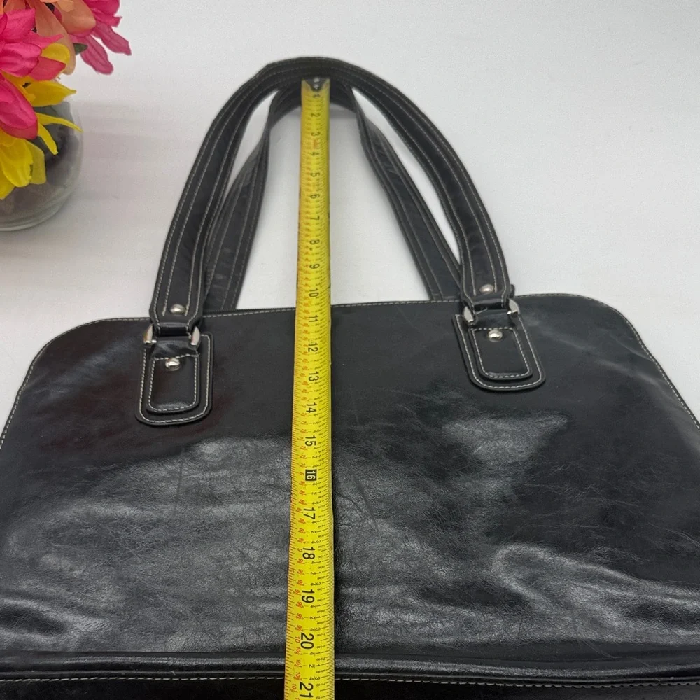 Samsonite Black Leather Women's Computer Travel Bag TOT9392E